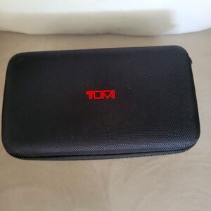 TUMI Black Zip Around Hard Sided Accessory Travel Case